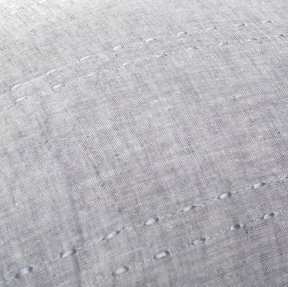 Tahari Home Set of 2 Euro Pillows Shams w Pillow Inserts Chambray Blue Denim - Picture 7 of 9